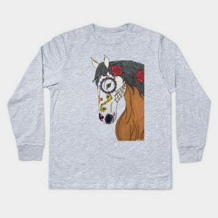 Sugar Skull Horse Kids Long Sleeve T-Shirt